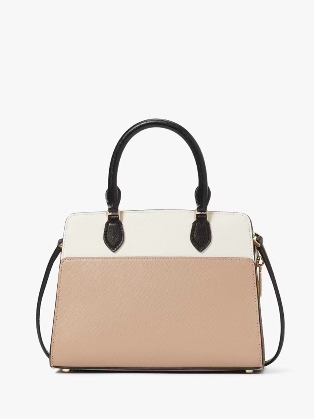 New KATE SPADE Colorblock Madison Small Satchel Crossbody Bag Beige White Black - Picture 5 of 7